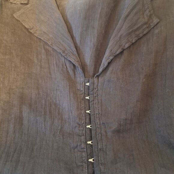 Bodil wearable art black linen/silk long sleeve tunic generous size M - Picture 9 of 9